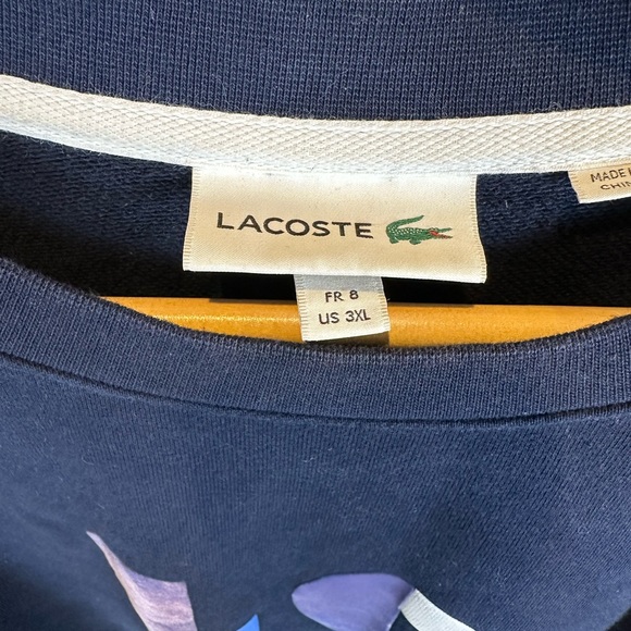 Lacoste Navy Logo Crewneck Sweatshirt SzXL - Picture 5 of 9